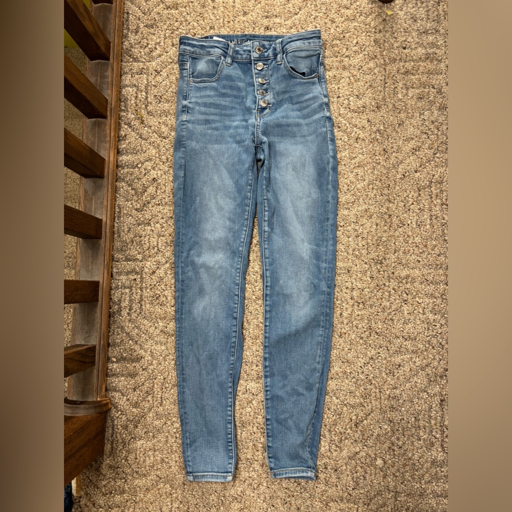 American Eagle Outfitters High Rise Light Blue Jeggings